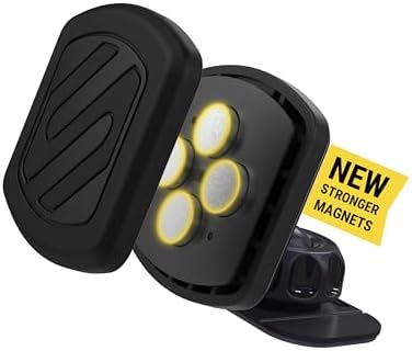 Scosche Magnetic Phone Holder for Car Dashboard with Extra Strong Magnet, Thick Metal Plate & 360° Rotation, Secure Cell Phone Car Mount for Large Phones Compatible with iPhone, Samsung, Not MagSafe
