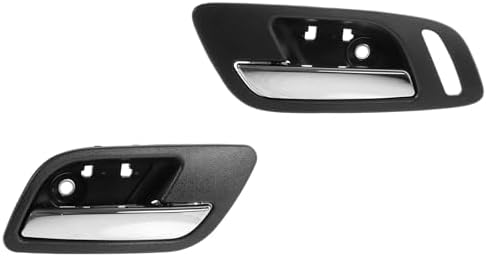 TRQ Door Handles Inside Ebony & Chrome Front Pair Set