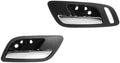 TRQ Door Handles Inside Ebony & Chrome Front Pair Set