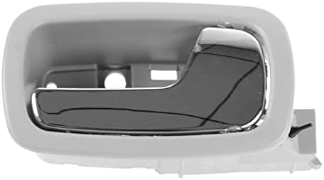TRQ Door Handle Front Inner Inside Gray & Chrome Pair Set