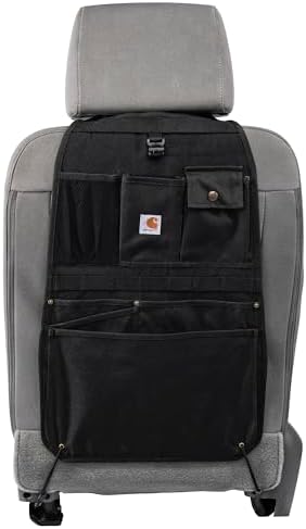 Carhartt Universal Nylon Duck Automotive Seat Back Organizer,Organization for Work and Kids,Black,(Pack of 8)