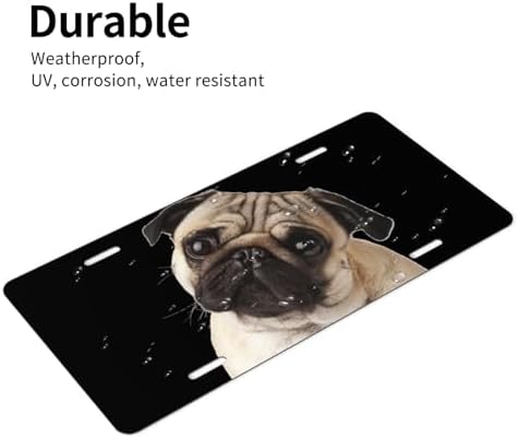 Pug Dog Front License Plate 6" * 12" for Women