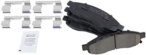 TRQ Front Brake Pads Ceramic Hardware Wear Sensor