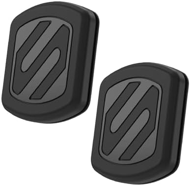 Scosche Extra Strength Magnetic 3M Flush Mount Phone Holders for Your Car Dashboard and Flat Surfaces, Low Profile Cell Phone Holder with Thick Metal Plate for iPhone and Android, Not MagSafe, 2-Pack