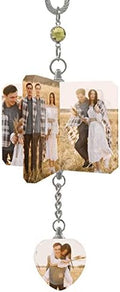 Crystal Windmill Personalized Photo Hanging Ornament Car Gift for Couple Custom Picture Car Rearview Mirror Interior Pendant Decoration by Brocade+Creek