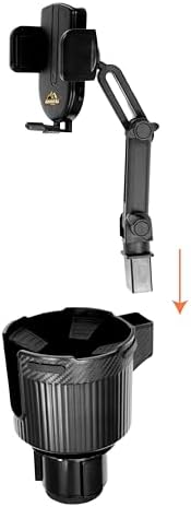 Armor All 2-in-1 Cup Holder Cell Phone Holder, Dual Cellphone Car Mount and Cupholder, XL Cupholder Holds Bottles, 6” in Arm 360° Degree Rotatable, Swivel Phone Mount Fits Most Phones, Expandable Base