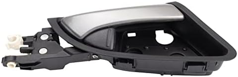 TRQ Passenger Side Interior Door Handle Black Housing with Silver Lever