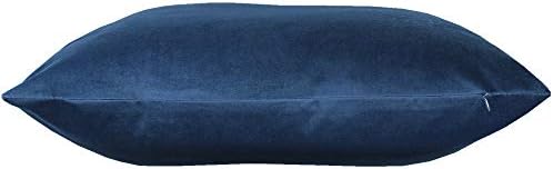 VAKADO Decorative Velvet Soft Throw Pillow Covers Rectangle Lumbar Solid Cushion Cases Home Decoration for Couch Sofa Bed 12"x20" Set of 2, Dark Blue - Image 3