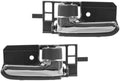 TRQ Gray & Chrome Inside Interior Inner Door Handle Pair Set