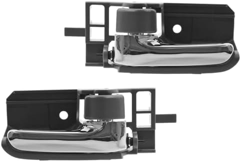 TRQ Gray & Chrome Inside Interior Inner Door Handle Pair Set