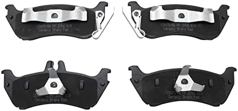 TRQ Rear Ceramic Brake Pad Set Includes Contact Point Grease and Hardware