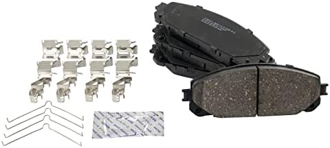 TRQ Front Brake Pads Ceramic Hardware Wear Sensor
