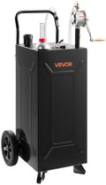 VEVOR 30 Gallon Fuel Gas Caddy, Carbon Steel, Portable Fuel Transfer Storage Tank with Manual Pump & 2 Wheels, Gasoline Diesel Can Container, for Cars, Lawn Mowers, ATVs, Boats, Motorcycles, Black by VEVOR