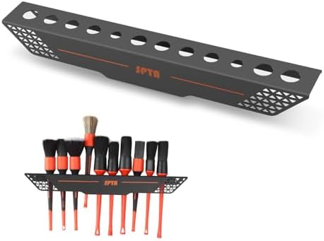 SPTA Car Detailing Brush Holder Detail Brush Rack Detailing Brushes Organizer, Ideal for Garage Workshop, Putting 12 car Detailing Brushes by SPTA