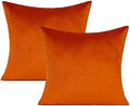 VAKADO Burnt Orange Velvet Fall Throw Pillow Covers Rust Autumn Thanksgiving Square Cozy Soft Solid Decorative Cushion Cases Home Decor for Couch Sofa Bedroom Car Set of 2,22x22 Inches by VAKADO