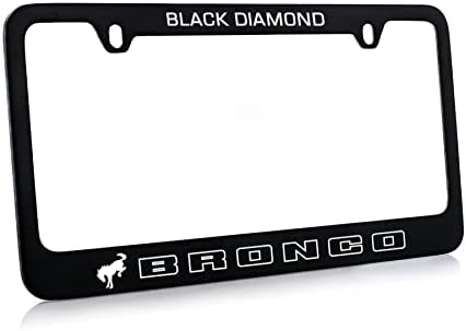 FORD Bronco UV Printed Metal License Plate Frame - Black Diamond