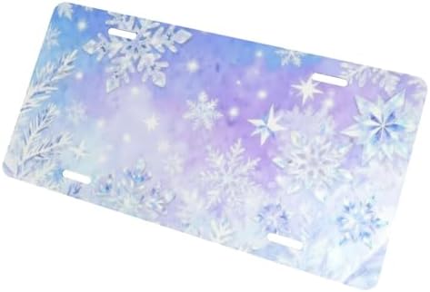 Snowflakes Ice Front License Plate Car Decorative License Plates