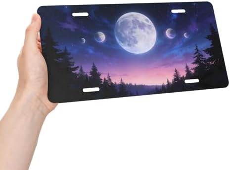 Full Moon Front License Plate Aluminum Decorative License Plates