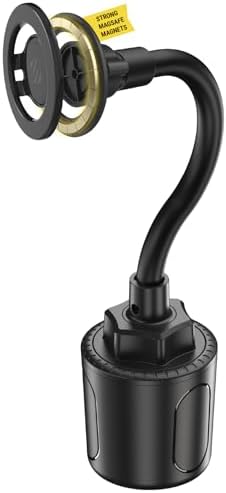 Scosche MagicMount™ SMSCUP Magnetic Cup Holder Phone Mount with Adjustable Gooseneck and Magnet Head, MagSafe Phone Holder for Car Compatible with iPhone 16 15 14 13 12 Series, Mag Safe Case & Android