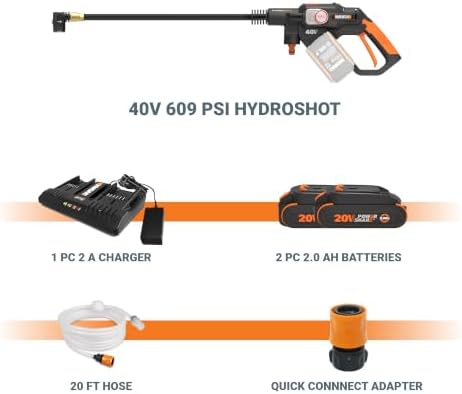 WORX Cordless Pressure Washer, 40V 609 PSI Power Washer, WG647 - Image 5