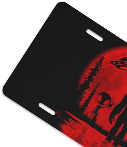 Red Alien Bigfoot Front License Plate 6" * 12" for Women