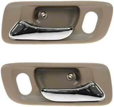 TRQ Beige Front Interior Door Handle Pair Set