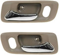 TRQ Beige Front Interior Door Handle Pair Set