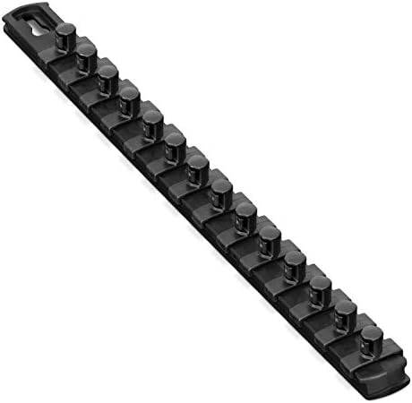 Ernst Manufacturing 13-Inch Magnetic Socket Organizer with 14 3/8-Inch Twist Lock Clips, Black (8424M-Black-3/8) by ErnstManufacturingInc