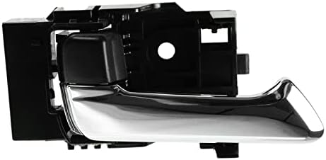 TRQ Inside Door Handle Black Chrome Driver Passenger Pair
