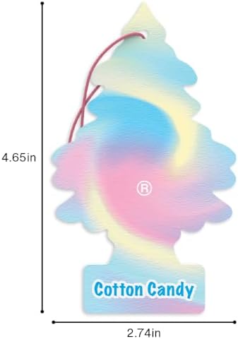 LITTLE TREES Car Air Freshener, 4 Count (Pack of 6), Cotton Candy