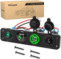 Nilight 4 in 1 Charger Socket Accessory Switch Panel On Off Rocker Toggle