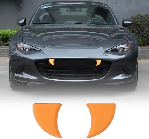Car Fangs for Mazda MX5 Miata MX-5 ND 2016-2025 ccessories Halloween Decoration Car Teeth, Bumper Funny Decor, Spooky & Fun Vampire Fangs Teeth for Front Grille, ABS (Orange)