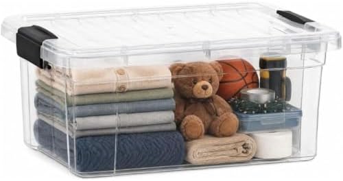 Superio 36 Quart Clear Plastic Storage Boxes with Lids, Stackable Organizer Containers, BPA-Free Storage Bins for Home, Office, School & Dorm, 10 Pack by Superio