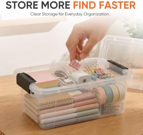 Superio 3.4 Quart Clear Plastic Storage Boxes with Lids, Stackable Organizer Containers, BPA-Free Storage Bins for Home, Office, School & Dorm, 36 Pack - Image 2