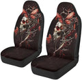 Skull Butterfly Car Seat Covers Comfortable Front Car Seat Covers Elastic Fabrics Cars Interior Automotive Easy Installation Universal Fit Most Cars,SUV, Trucks