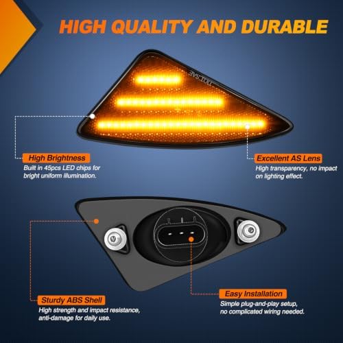 Nilight Fender Side Marker Lights 2PCS for 2008-2021 Kenworth T660 T170