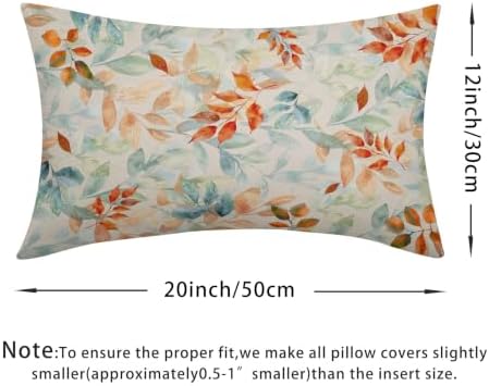 Fall Maple Leaves Pillow Covers Orange 12x20 Set of 2 Highly Absorbent - Image 4