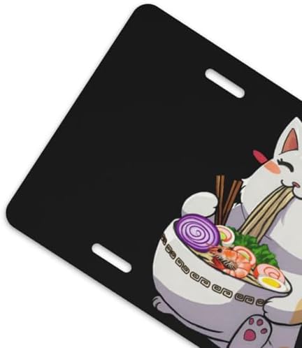 Japanese Ramen Cat Front License Plate 6" * 12" for Women