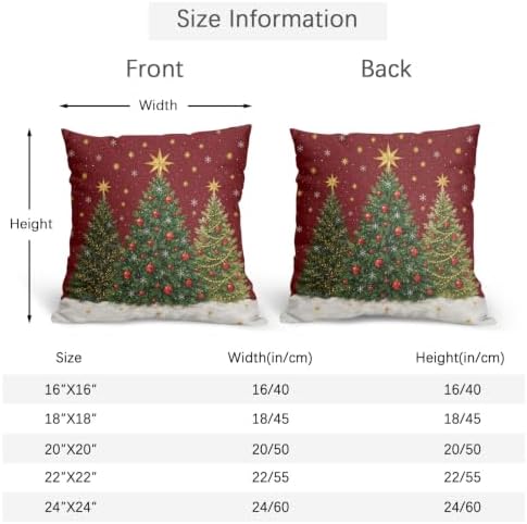 Winter Christmas Tree Pillow Covers 24x24 Set of 2 Highly Absorbent - Image 4