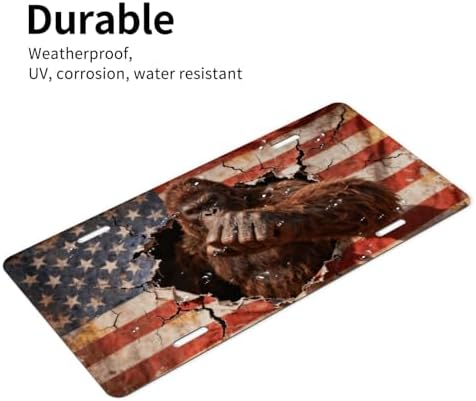 Gorilla American Flag Retro Front License Plate 6" * 12" for Women