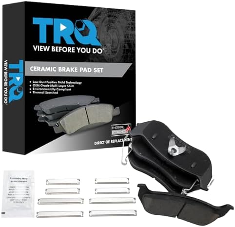 TRQ Rear Brake Pads Ceramic Hardware Wear Sensor
