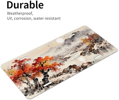 Autumn Sun Ink Painting Front License Plate 6" * 12" for Women