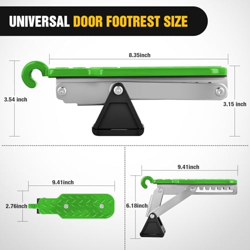 Nilight Car Door Step Universal Aluminum Latch Step for Car Roof Access Portable Folding Car Door Latch Hook Step Multi-Adjustable Both Feet Stand Pedal Max Load 500 Lbs for Truck SUV Vehicles, Green