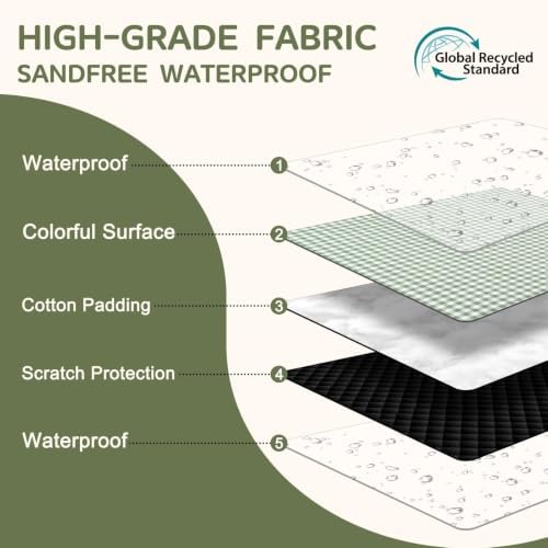 Genovega Waterproof Beach Blanket Picnic Mat Outdoor Oversized Sandrpoof Rug Towel Gear Family Hawaiian Trip Essentials Winter Vacation Must Have Travel Accessories Stuff Men Women - Image 4