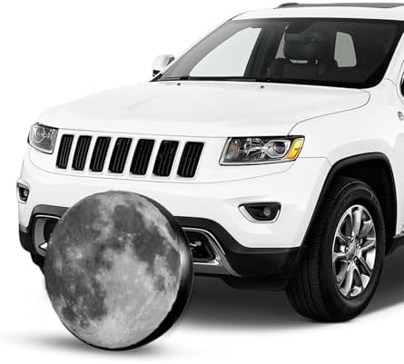 Full Moon Astronomy Spare Tire Cover Weatherproof Waterproof Wheel Tire Cover UV Sun Protection Wheel Tire Protector Tyre Cover Universal Fit for Truck Off-Road Vehicle Trailer RV SUV 15 Inch