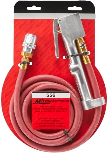 Milton 556 Heavy-Duty Analog Tire Inflator with Pressure Gauge, 6' Hose Large Bore Air Chuck, Made in USA (OSHA Compliant) 10-160 PSI - Image 3