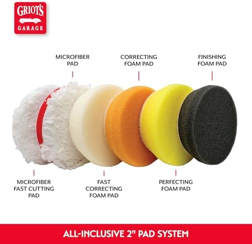 Griot's Garage BOSS 2" Orbital Conversion Kit for Car Polishing and Detailing, Compatible with G8 Mini Random Orbital, Includes Extension Backing Plate, Microfiber and Foam Buffing Pads - Image 4