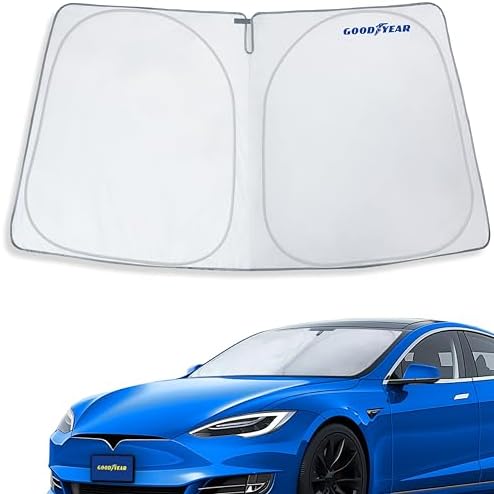 Goodyear Foldable Windshield Sunshade for Tesla S 2016-2026, Car Accessories, Sunshade Cover, Sun Shade Car Windshield, Window Sun Blocker - GY008287
