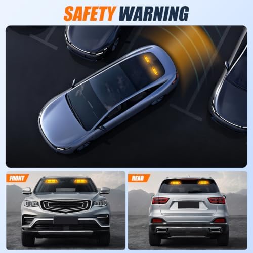 Nilight 16LED Amber Dash Strobe Light Cigarette Lighter Plug