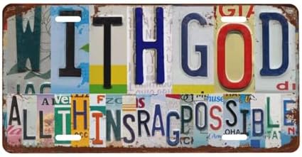Front License Plate for Women with God Allthings are Possible